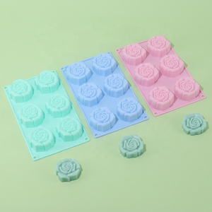 Wholesale BPA Free Red Silicone <strong>Rose</strong> Mold 6 Cavities Cake Fondant Mould Ice Cream <strong>Tub</strong> Tools Dishwasher Safe Oven Safe Food Grade - Product Image 6