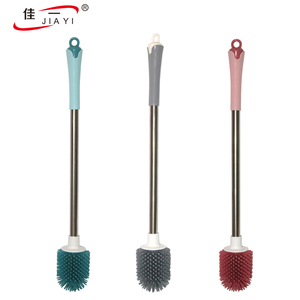 Brosse de toilette en silicone écologique avec manche en acier pour le nettoyage ménager, articles à moins d'un dollar - Product Image 3