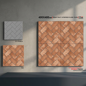 Carreaux de sol extérieurs en porcelaine gaufrée rustique mate de qualité export 40x40cm, 9mm, antidérapants, numériques - Product Image 4