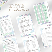 Cuaderno de Planificación de Bodas A4 Premium con Diseño Floral, Diario de Novia, Tapa Dura Espiral, Lista de Invitados con Protector de Esquinas Dorado