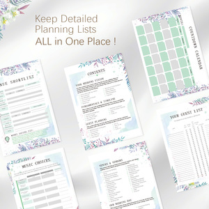 Cuaderno <span class=keywords><strong>de</strong></span> Planificación <span class=keywords><strong>de</strong></span> Bodas A4 Premium con Diseño Floral, Diario <span class=keywords><strong>de</strong></span> Novia, Tapa Dura Espiral, <span class=keywords><strong>Lista</strong></span> <span class=keywords><strong>de</strong></span> <span class=keywords><strong>Invitados</strong></span> con Protector <span class=keywords><strong>de</strong></span> Esquinas Dorado - Product Image 5
