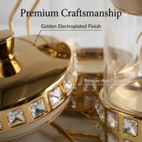 Ensemble de pots à épices en verre incrustés de cristaux de luxe, 7 pièces, support doré, bouteille à épices en strass, pot à condiments, décoration de cuisine, ensemble cadeau