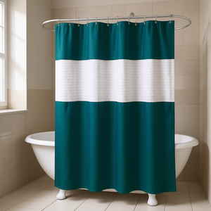 Homeera Shower Curtain 180x200cm Dark Green PEVA Minimalist Design Bathroom Use - Product Image 2