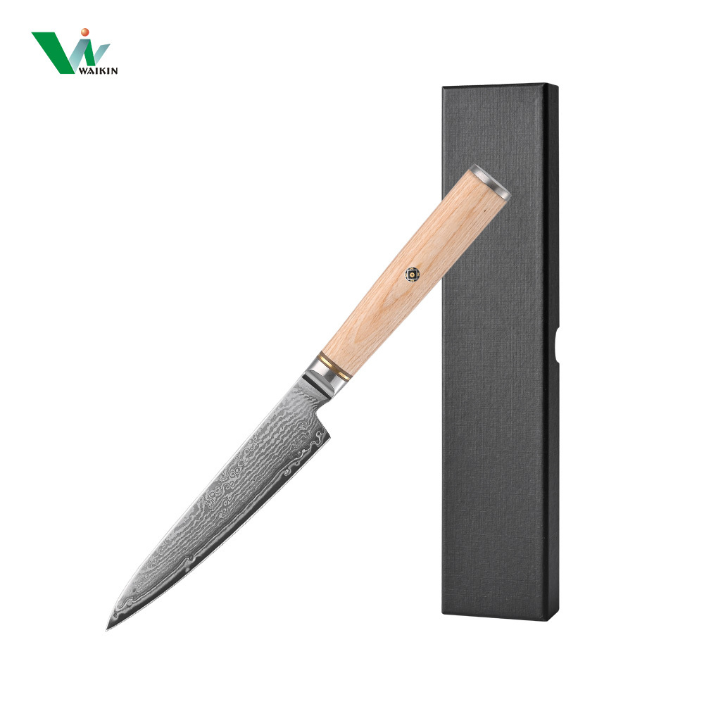 Couteau utilitaire 5" avec manche en bois de pakkawood jaune