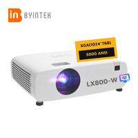 Projecteur BYINTEK 5000 ANSI Lumen 3LCD pour grandes salles, projecteur laser Miracast LX800-W pour salle de réunion