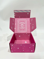 Boîte d'expédition avion en carton ondulé double couche E, B, rose, avec impression recto-verso jaune, en carton renforcé détachable, personnalisable