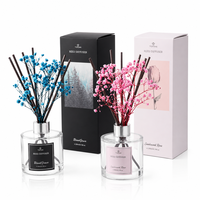 Diffuseur de parfum longue durée en verre avec fleurs préservées, ensemble d'aromathérapie de luxe pour salle de bain, salon, cadeau