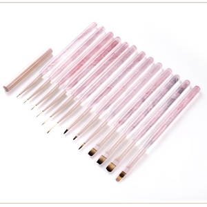Juego de 13 Pinceles de Nailon <span class=keywords><strong>para</strong></span> Decoración de Uñas, Color Rosa Mármol, Pinceles Profesionales <span class=keywords><strong>para</strong></span> <span class=keywords><strong>Delineado</strong></span>, Degradado y Detalles - Product Image 6
