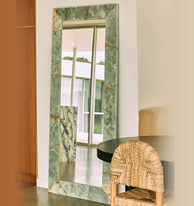 Miroir décoratif rectangulaire mural sur mesure de style Art Déco, pleine longueur, avec <span class=keywords><strong>cadre</strong></span> en pierre massif, pour rénovation intérieure - Product Image 5