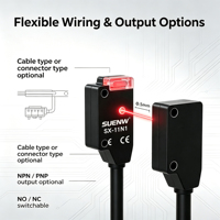Sensor Fotoelektrik Industri NPN NC 2/3-kawat 150mm Pemasangan Samping ultra Tipis Sensor Fotoelektrik Pengaman untuk Deteksi Kehadiran