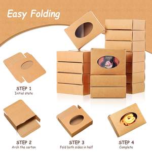 Boîtes à savon rectangulaires en papier kraft avec fenêtre, petites boîtes <span class=keywords><strong>cadeaux</strong></span> pour emballage de savons, pâtisseries, biscuits, bonbons, <span class=keywords><strong>cadeaux</strong></span> de fête - Product Image 1