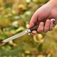 Couteau de poche utilitaire DIY professionnel en acier inoxydable 3CR13 avec manche en bois pour la chasse et les hommes