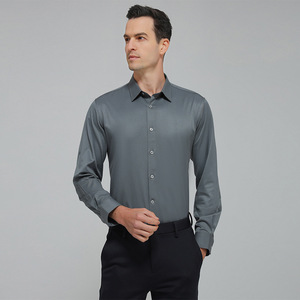 Chemises habillées en soie blanche pour hommes de luxe de haute qualité des années <span class=keywords><strong>80</strong></span> <span class=keywords><strong>Style</strong></span> décontracté d'affaires avec <span class=keywords><strong>chemise</strong></span> boutonnée de qualité - Product Image 3
