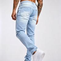 Jean vintage délavé sur mesure, coupe slim, haute qualité pour homme, très apprécié
