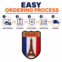 Patch brodé personnalisé Paris France, badge de voyage, écusson thermocollant pour vêtements