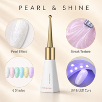 Gel UV LED de durcissement pour ongles, texture nacrée, gel liquide 10ml, blanc, rose, vert, bleu, jaune, violet, pour nail art DIY, vente en gros en flacon