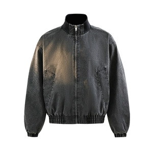 Chaqueta de Piloto Americana Nueva de Primavera y Otoño 2026 al por Mayor, Chaqueta de Cuello Alto de Color Sólido para Hombre - Product Image 5