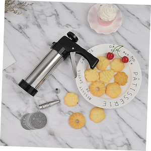 Moule à biscuits en acier inoxydable, 20 pièces, glaçage, décoration de biscuits, pistolets à fumée, ensemble de pistolets à biscuits en métal pour la cuisson de biscuits - Product Image 5