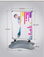 Panneau publicitaire double face en alliage d'aluminium avec base à eau, résistant au vent fort, pour trottoir