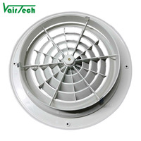 Diffuseur d'air rond réglable en plastique ABS pour la ventilation HVAC Grille de plafond d'alimentation AC pour application extérieure