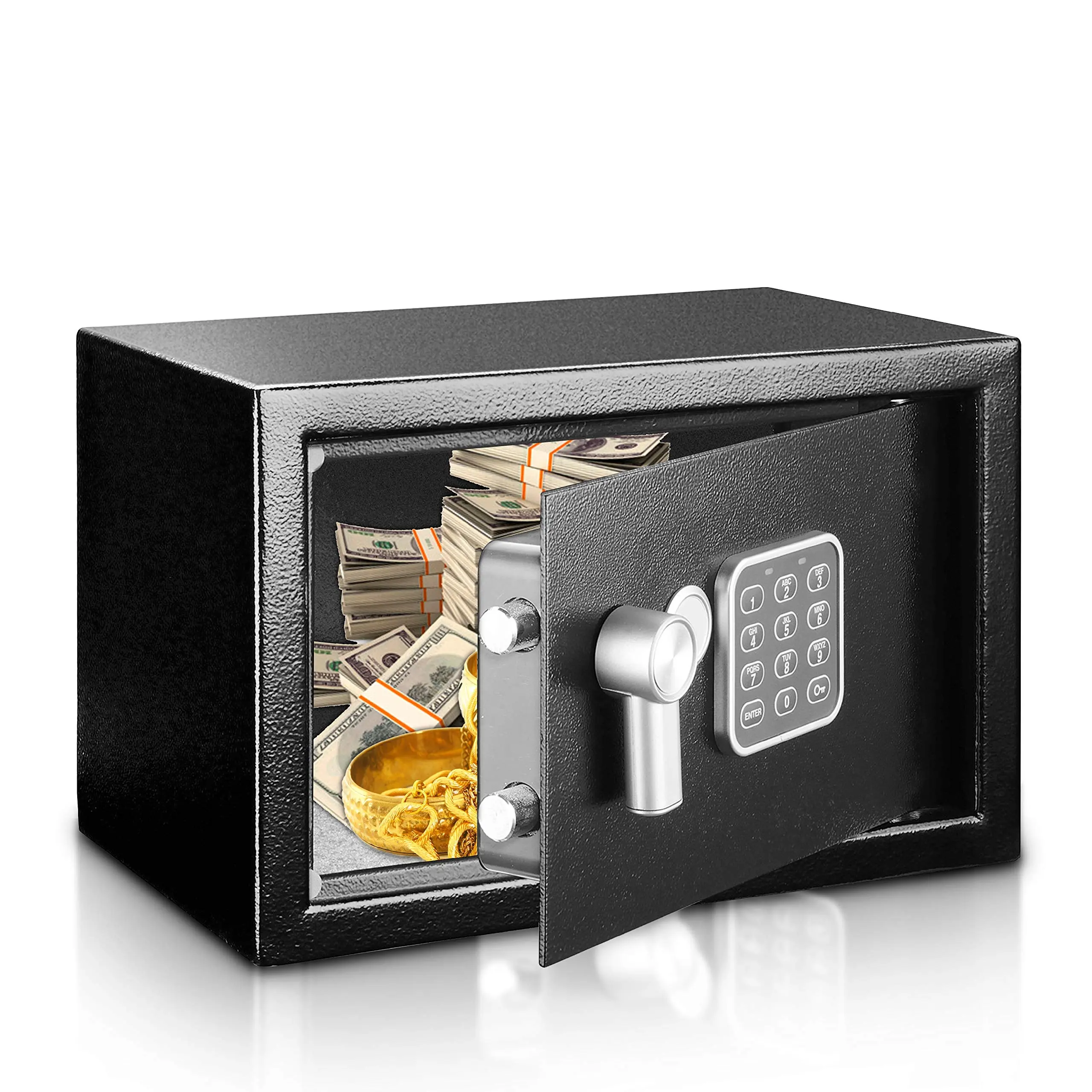 AJF Steel Digital Safe Box - 9.1 "x 6.7" x 6.7 "penyimpanan aman untuk uang tunai, senjata api, Perhiasan & lainnya | Bagus untuk hotel, lemari & lainnya