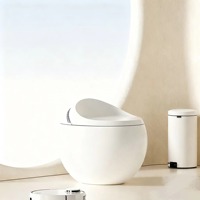 Toilette intelligente à détection automatique, nouvelle conception, électrique, monobloc, sans réservoir, forme œuf, télécommande avancée