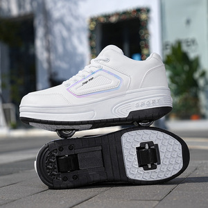 Chaussures à roulettes lumineuses pour enfants avec roues alignées et roulements ABEC 7, design en EVA à surface souple - Product Image 1