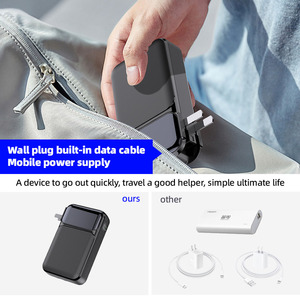 AC Wall Charger Plug Compact 10000mAh Power Banks PD22.5W Portable Power Adapter <strong>Built</strong> <strong>in</strong> Cables Travel Powerbank&amp;Power <strong>Station</strong> - Product Image 6