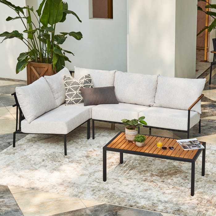 L shape sectional sofa set interior furniture modern living room sofa with ottoman