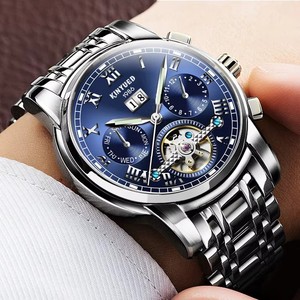 Reloj Mecánico para Hombre KINYUED, Correa de Acero Inoxidable, Movimiento Mecánico Totalmente Automático, Visualización de Fecha y Día de la Semana, Función Luminosa HD - Product Image 6
