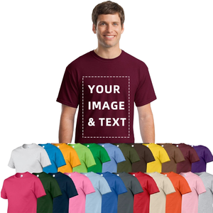 T-shirt pour homme en coton premium 100% tricoté, uni, 180 grammes, sérigraphié, respirant, anti-rétrécissement - Product Image 1