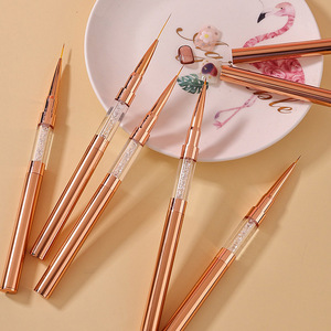 Pinceau à ongles double embout 2-en-1 avec manche métallique doré, tailles 5mm, 7mm, 9mm, 12mm, 15mm, 20mm, pour liner et gel, idéal pour la manucure en salon - Product Image 6