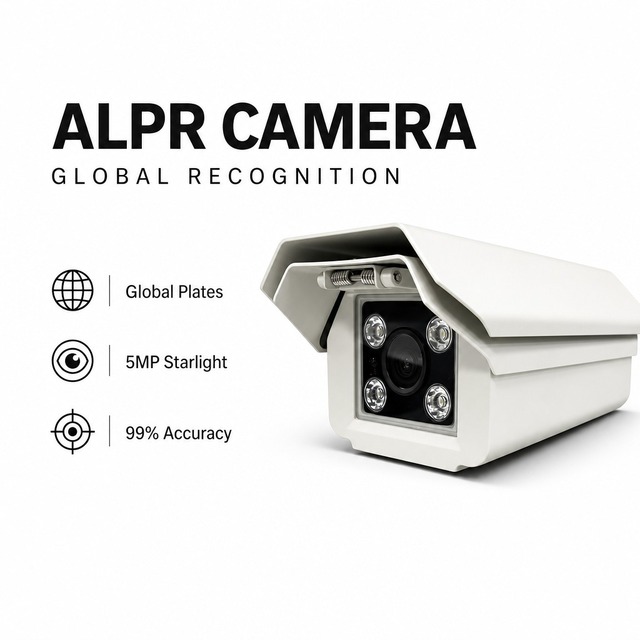 5MP Starlight CMOS LPR ANPR Camera H265 Automatic License Plate Recognition Vehicle Detection Boom Barrier Access Control System