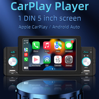 Autoradio multimédia 1 Din 5 pouces avec CarPlay, Android Auto, Bluetooth, MirrorLink, lecteur multimédia, téléphone mobile, Internet, récepteur FM