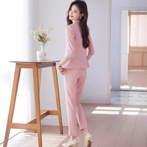 Women's Suit Set Summer Thin Three Quarter Sleeve Formal Wear Breathable Polyester Crepe Style - Product Image 4