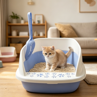Bac à litière intelligent semi-fermé pour chat avec contrôle des odeurs, facile à nettoyer, grande capacité, design en plastique