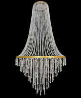 Lustre élégant en acrylique et fer avec LED, lumière jaune classique pour la décoration de mariage et de banquet
