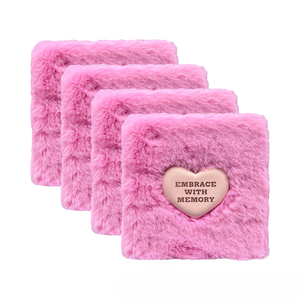 Album <span class=keywords><strong>photo</strong></span> personnalisé avec couverture en fourrure, insert en cuir et éponge en forme de cœur, pour les amoureux, souvenir, cadeau de diplôme - Product Image 1