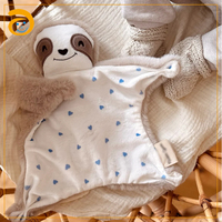 Couverture de sécurité câlinable avec tête en peluche mignonne, doudou doux pour nouveau-né, apaisant pour l'heure du coucher, incontournable pour la chambre de bébé, cadeau indispensable