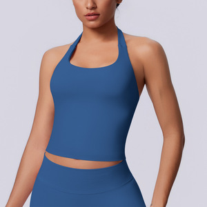 Top Deportivo Largo sin Costuras para Mujer, Estilo Halter, Cuello Cuadrado, <span class=keywords><strong>de</strong></span> Spandex/Nylon, con Gran Soporte, para Correr, Fitness y <span class=keywords><strong>Yoga</strong></span> - Product Image 1