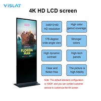 Écran tactile numérique portable tout-en-un Vislat Advertising 32/43/55 pouces LCD/LED pour événements, affichage vidéo numérique sur pied pour intérieur