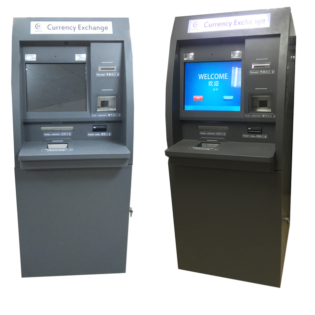 Computer Kiosk Stand Self Service Kiosk With Camera Currency Exchange ATM