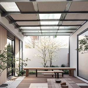 Persianas sin Herramientas ni Taladro, Persianas Enrollables Inalámbricas 100% Opacas con <span class=keywords><strong>Diseño</strong></span> <span class=keywords><strong>de</strong></span> Panal Integrado para Ventanas Francesas, Tela Lisa para Uso Diario - Product Image 2