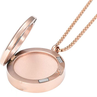 Collar de urna de cremación personalizado con foto, moderno, de lujo, de acero inoxidable, biodegradable, seguro, para cenizas humanas/de mascotas, con diseño de corazón.