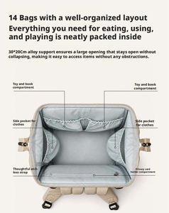 <span class=keywords><strong>Sac</strong></span> à <span class=keywords><strong>dos</strong></span> de maternité en nylon léger et imperméable, grande capacité, multi-poches, pour les soins de bébé, idéal pour les voyages et les mamans - Product Image 3