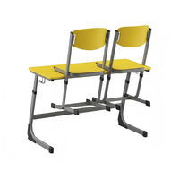Ensemble de mobilier scolaire pour salle de classe à deux places, chaises et tables d'école