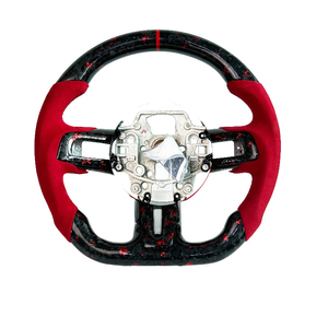 Volant en cuir bleu personnalisé avec LED et fibre de carbone pour Ford Mustang GT 2015 2016 2017 2018 2019 2020 2021 <span class=keywords><strong>2022</strong></span> - Vente chaude - Product Image 4