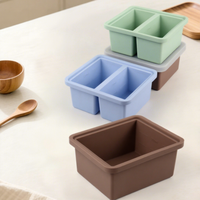 Contenants de stockage en silicone de qualité alimentaire avec couvercles, organisateur de réfrigérateur, sans BPA, réutilisables, boîte à lunch hermétique, ensemble de préparation des repas pour la cuisine