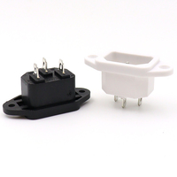 Prise d'alimentation CA en cuivre pur AC-04 IEC 320 C14 3 broches 10A 250V, connecteur à bride à visser pour appareils électroménagers