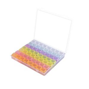 Haute qualité 56 fentes grilles bricolage à la main en plastique diamant peinture perles organisateur boîte de rangement boîte à bijoux organisateur mallette de rangement - Product Image 1